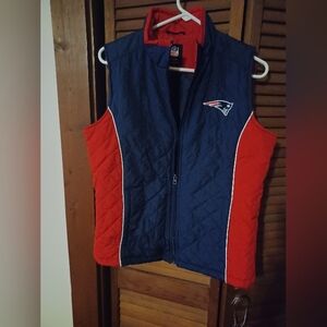 Patriots Nfl Blue and Red Quilted Vest